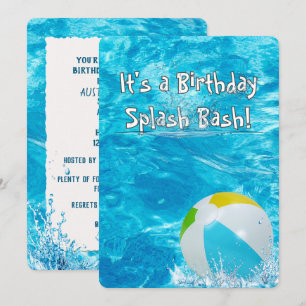 Invitación Fiesta de Cumpleaños Piscina