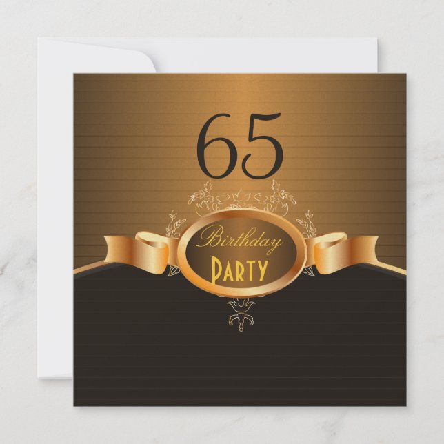 Invitación Fiesta de cumpleaños PixDezines 65/MIRA tu evento. (Anverso)