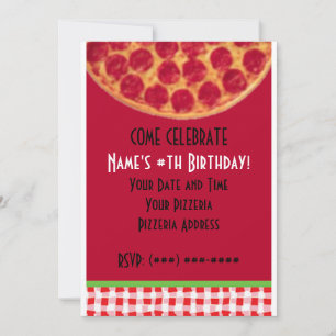 Invitación Fiesta de cumpleaños Pizza...