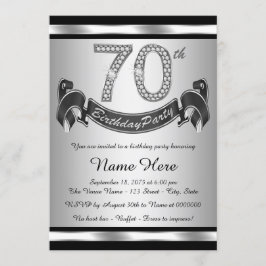 Invitación Fiesta de cumpleaños plateada número 70