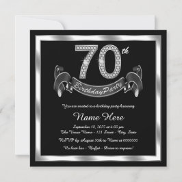 Invitación Fiesta de cumpleaños plateada número 70