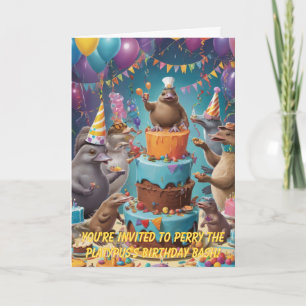 Invitación Fiesta de cumpleaños Platypus: una celebración sal