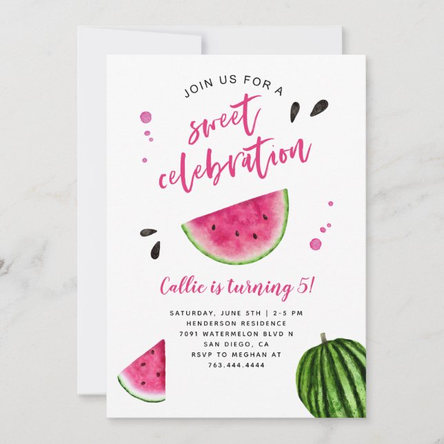 Invitación Fiesta de cumpleaños por la celebración de la sand (Anverso)