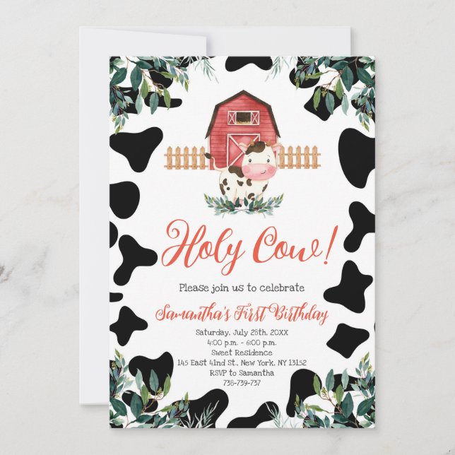 Invitación Fiesta de cumpleaños por primera vez de la vegetac (Anverso)