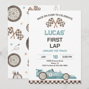 Invitación Fiesta de cumpleaños primera vuelta de coche de ca