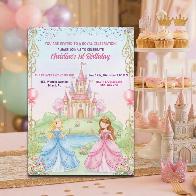 Invitación Fiesta de Cumpleaños Princesa Castillo Real 1er (Subido por el creador)