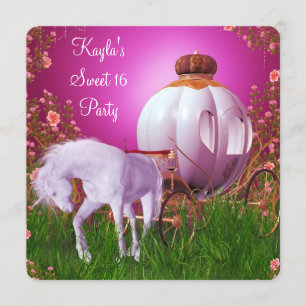 Invitación Fiesta de Cumpleaños Princesa Rosa Caliente Sweet 