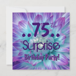 Invitación Fiesta de cumpleaños púrpura azul de la sorpresa