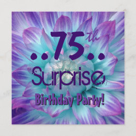 Invitación Fiesta de cumpleaños púrpura azul de la sorpresa