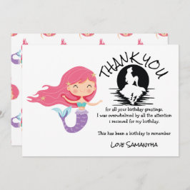 Invitación Fiesta de cumpleaños púrpura de Sirena Gracias