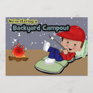 Invitación Fiesta de cumpleaños que acampa