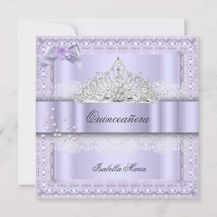 Invitación Fiesta de cumpleaños Quinceañera 15 años Lila Púrp