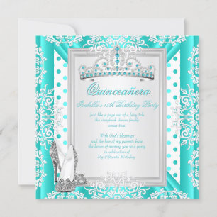 Invitación Fiesta de Cumpleaños Quinceañera 15 Manchas Azules
