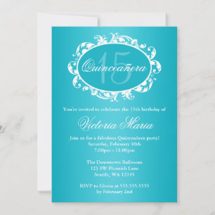 Invitación Fiesta de cumpleaños Quinceañera con remolino eleg