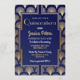 Invitación Fiesta de cumpleaños Quinceanera Gatsby Art Deco G