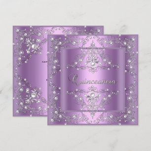 Invitación Fiesta de cumpleaños Quinceañera Lilac Pearl