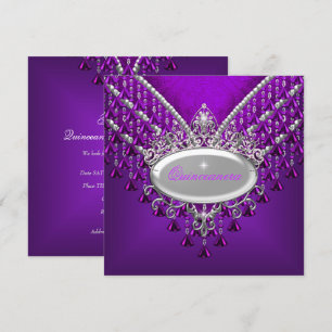 Invitación Fiesta de cumpleaños Quinceañera Magenta Purpura