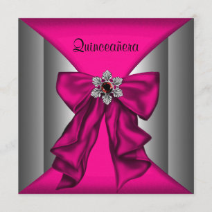 Invitación Fiesta de cumpleaños Quinceañera Rosa Caliente Ros
