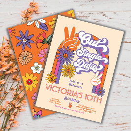 Invitación Fiesta de cumpleaños Rainbow de un solo dígito de 