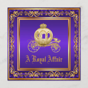 Invitación Fiesta de Cumpleaños Real de Oro Púrpura Fiesta Co