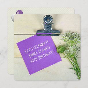 Invitación Fiesta de cumpleaños-Reina Ana's Lace en el portap