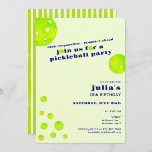 Invitación Fiesta de cumpleaños responsable de Preppy Pickleb