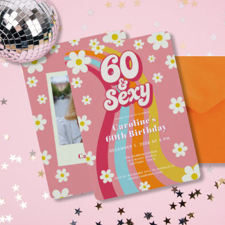 Invitación Fiesta de Cumpleaños Retro 60 & Sexy 60