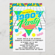 Fiesta de cumpleaños Retro 80 de la geométrica col