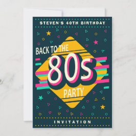 Invitación Fiesta de Cumpleaños Retro a los 80