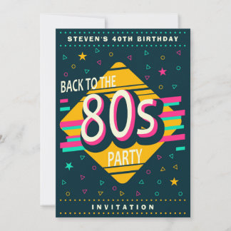 Invitación Fiesta de Cumpleaños Retro a los 80