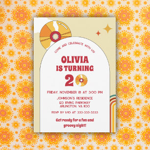 Invitación Fiesta de Cumpleaños Retro Años 60 para Adultos Gr