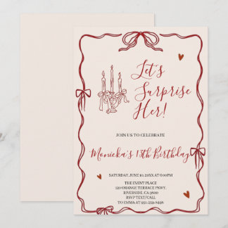 Invitación Fiesta de cumpleaños retro caprichosa de rojo y ro