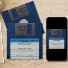 Invitación Fiesta de cumpleaños retro, disquete