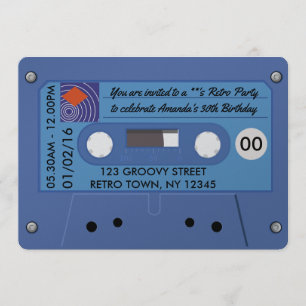 Invitación Fiesta de cumpleaños retro personalizada