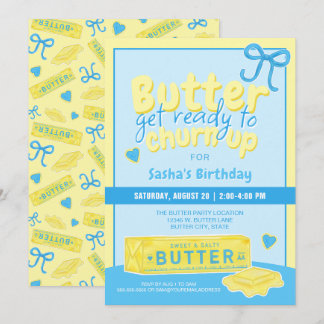 Invitación Fiesta de Cumpleaños Revolviendo Mantequilla Dulce
