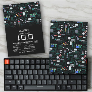 Invitación Fiesta de cumpleaños robótica para niños de la pla