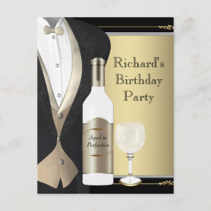 Invitación Fiesta de Cumpleaños Rojo y Negro Madurado a la Pe