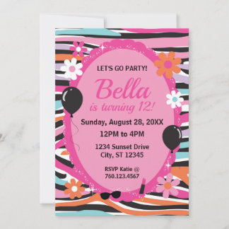 Invitación Fiesta de cumpleaños rosa glamorosa