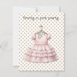 Invitación Fiesta de cumpleaños rosa precioso