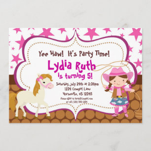 Invitación Fiesta de cumpleaños rosada brillante de la