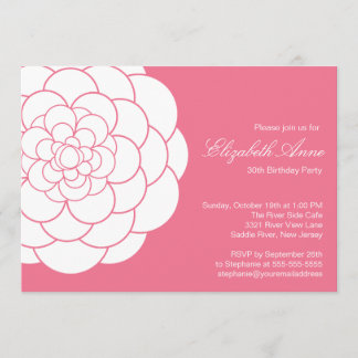 Invitación Fiesta de cumpleaños rosada moderna de la
