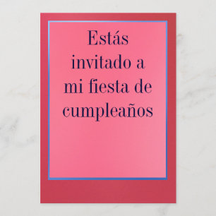 Invitación - Fiesta de Cumpleaños - Rosada y Roja