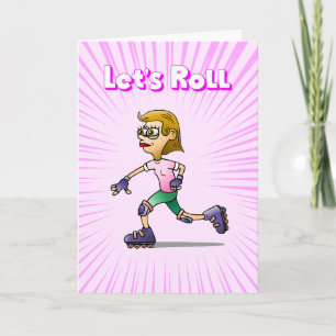 Invitación Fiesta de cumpleaños rosado para patinar sobre pat