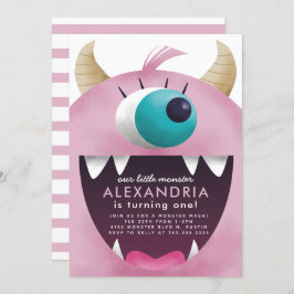 Invitación Fiesta de cumpleaños rosado para pequeños Chicas