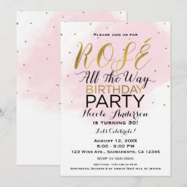 Invitación Fiesta de Cumpleaños Rosé Todo el Camino Rosa y Do
