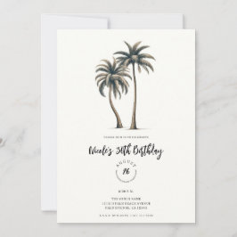 Invitación Fiesta de Cumpleaños Rústica Costera con Palmeras