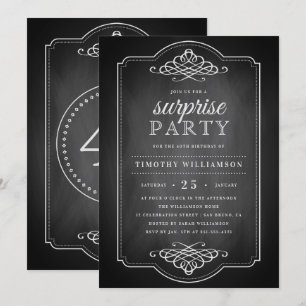 Invitación Fiesta de cumpleaños rústica de la sorpresa de la