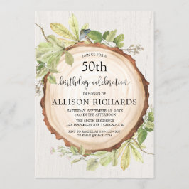 Invitación Fiesta de cumpleaños rústica de los bosques, adult