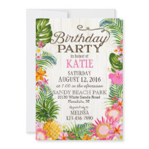 Fiesta de Cumpleaños Rústico de Luau Hawiian Beach