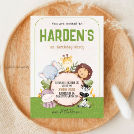 Invitación Fiesta de cumpleaños Safari - Animal de la jungla